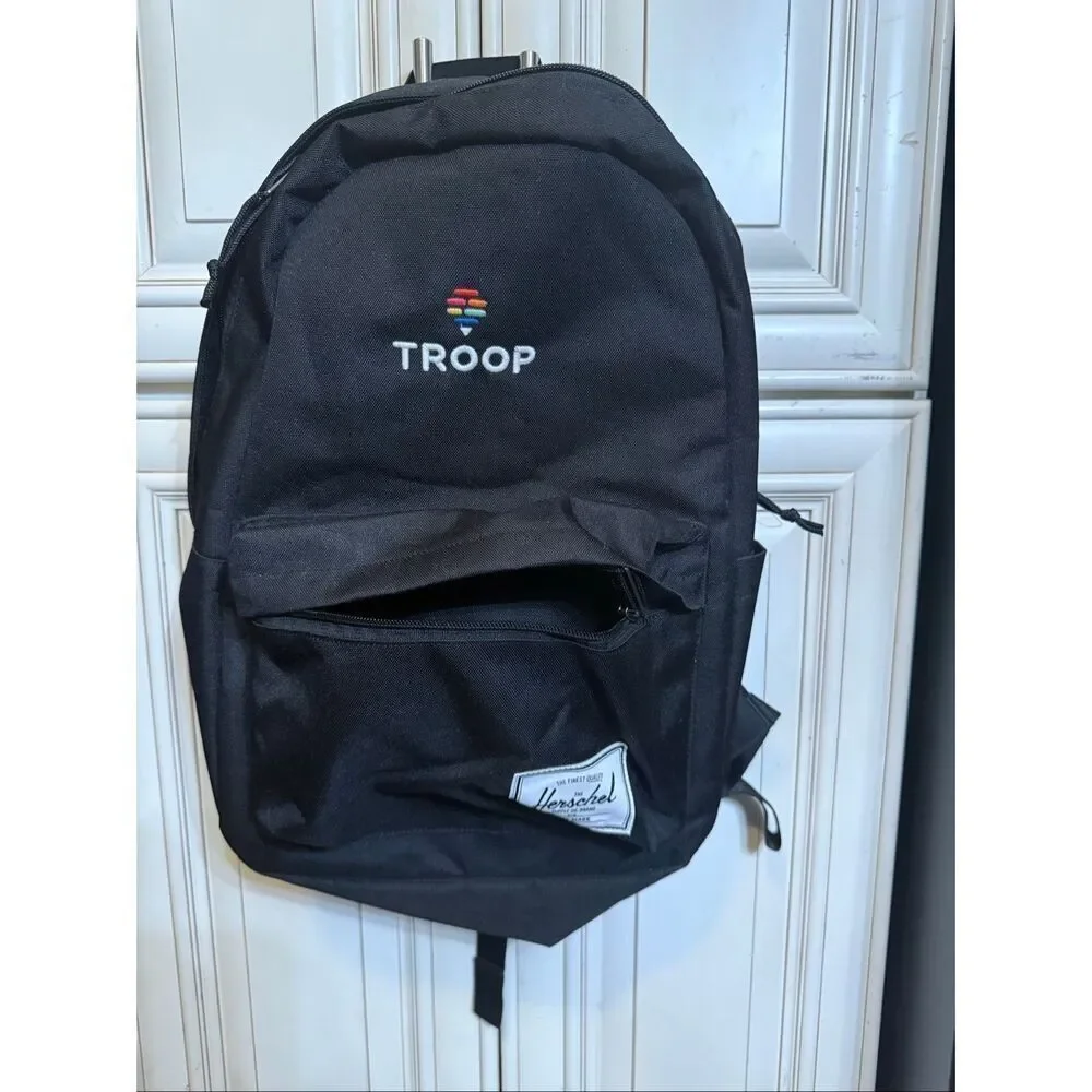 Herschel Supply Co. x Troop Unisex Embroidered Logo Backpack Black One Size NWOT